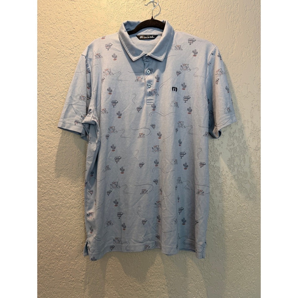 Travis Mathew Polo Shirt‎ Cactus Golf Desert Print Short Sleeve Menswear